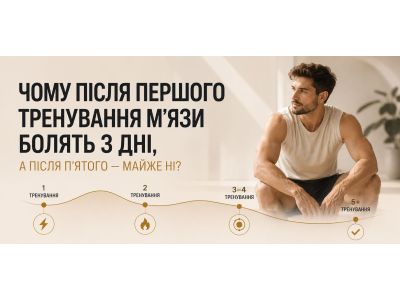 Чому після першого тренування м’язи болять 3 дні, а після п’ятого — майже ні?