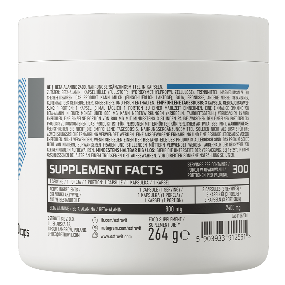 OstroVit Beta-Alanine 2400 mg 300 caps