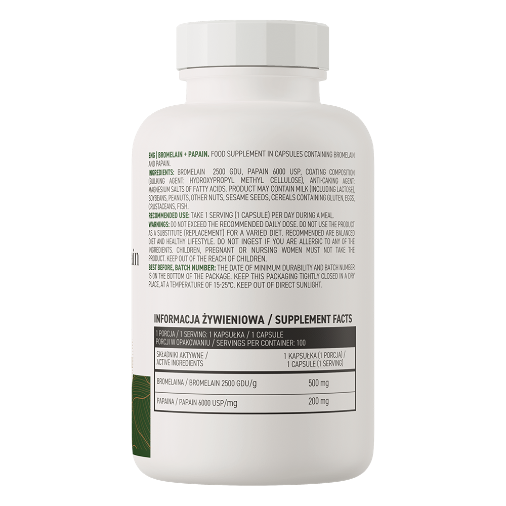 OstroVit Bromelain + Papain Vege 100 caps