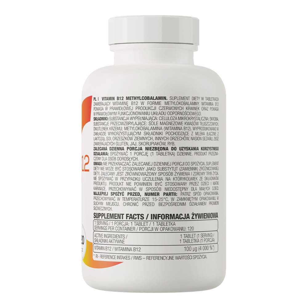 OstroVit Vitamin B12 Methylcobalamin 120 tabs