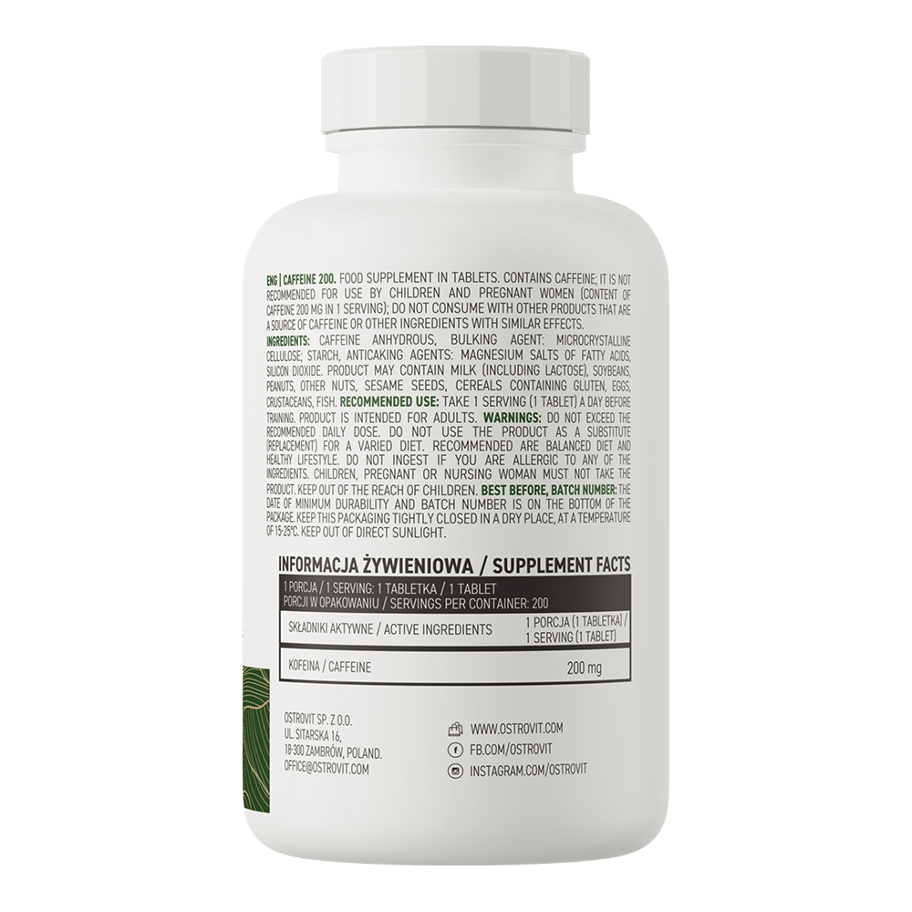 OstroVit Caffeine 200 mg Vege 200 tabs