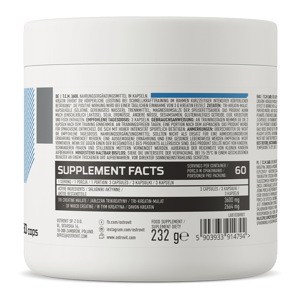 OstroVit Creatine Malate 3600 mg 180 caps