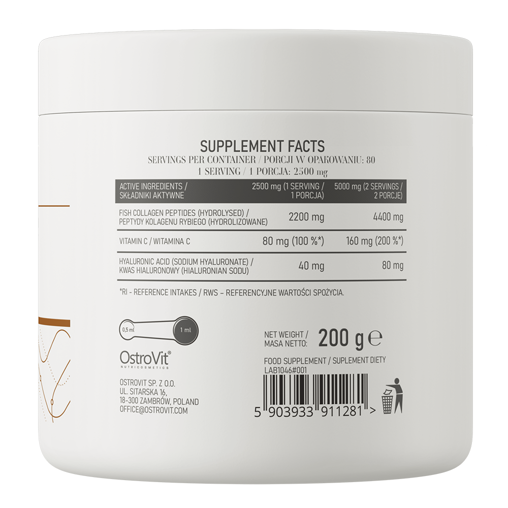 OstroVit Collagen Marine + Hyaluronic Acid 200 g кокос і персик