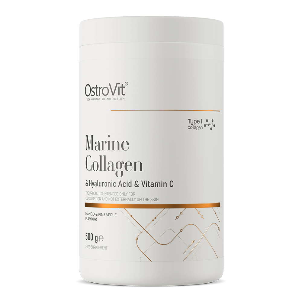 OstroVit Collagen Marine + Hyaluronic Acid + Vitamin C 500 g манго з ананасом