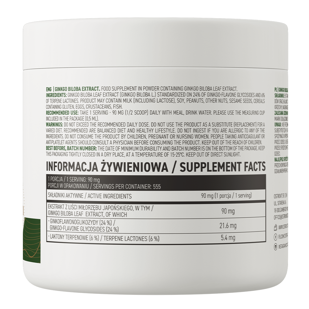 OstroVit Ginkgo Biloba Extract 50 g натуральний