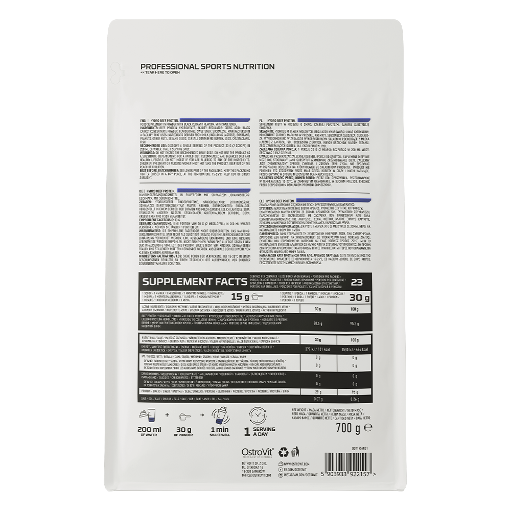 OstroVit Hydro Beef Protein 700 g