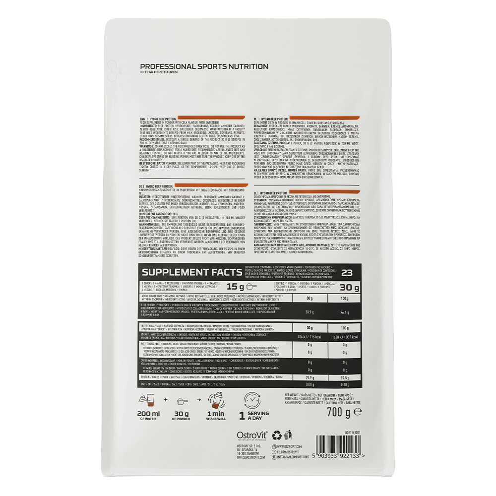OstroVit Hydro Beef Protein 700 g