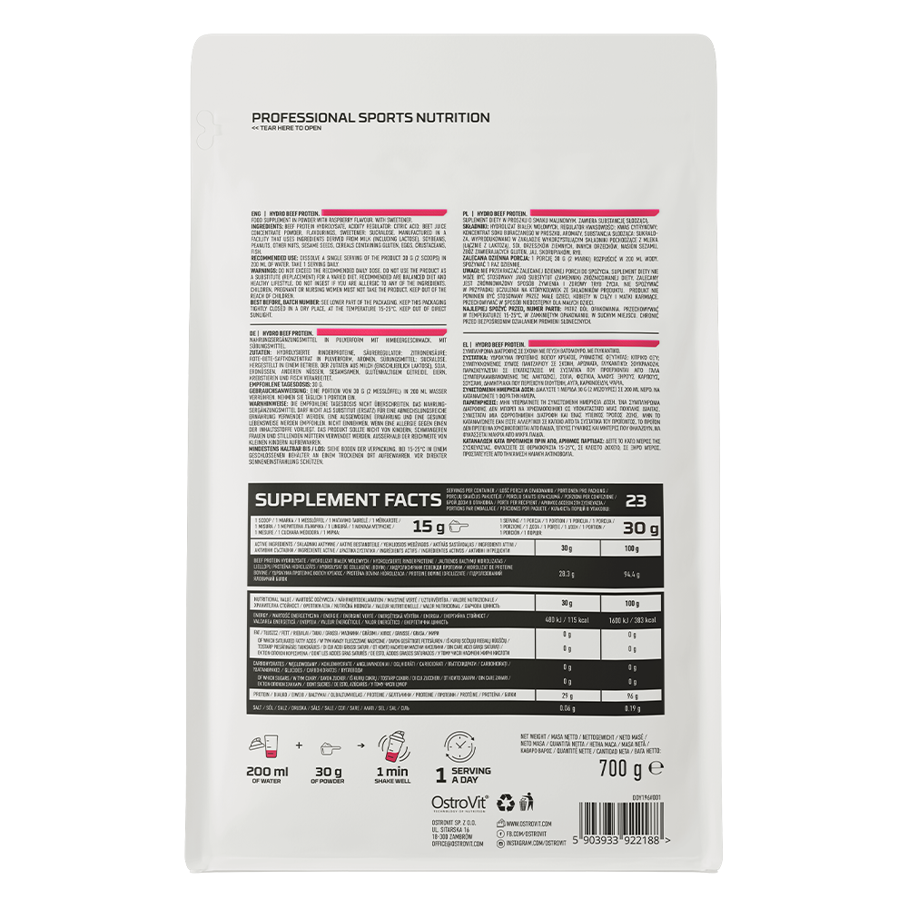 OstroVit Hydro Beef Protein 700 g