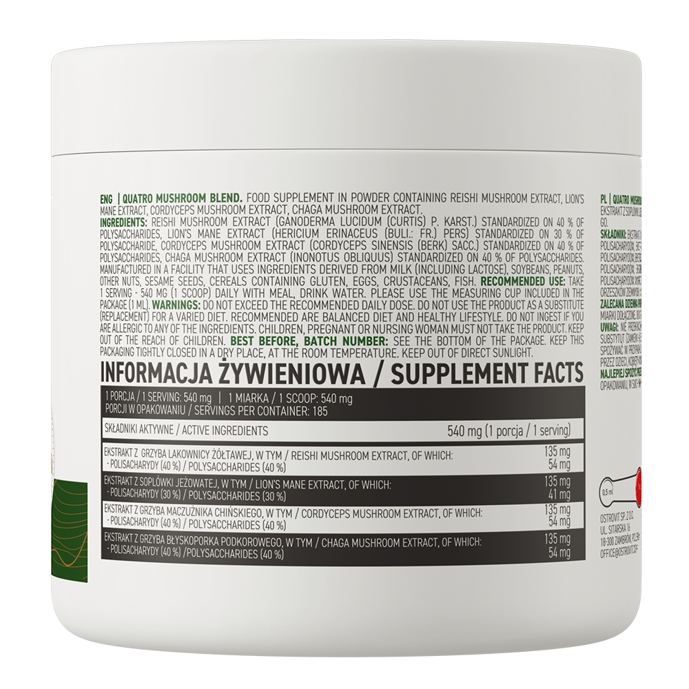 OstroVit Quatro Mushroom Blend Vege 100 g натуральний