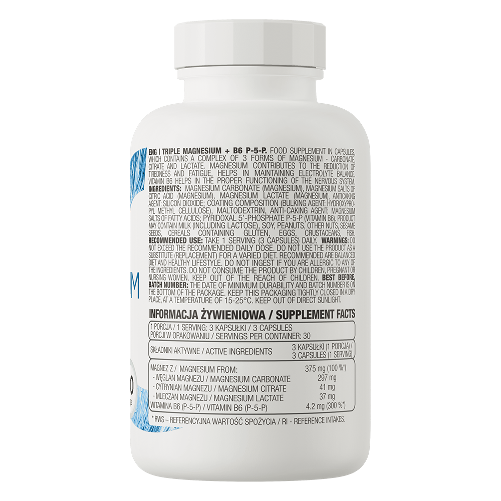 OstroVit Magnesium Triple + B6 P-5-P 90 caps