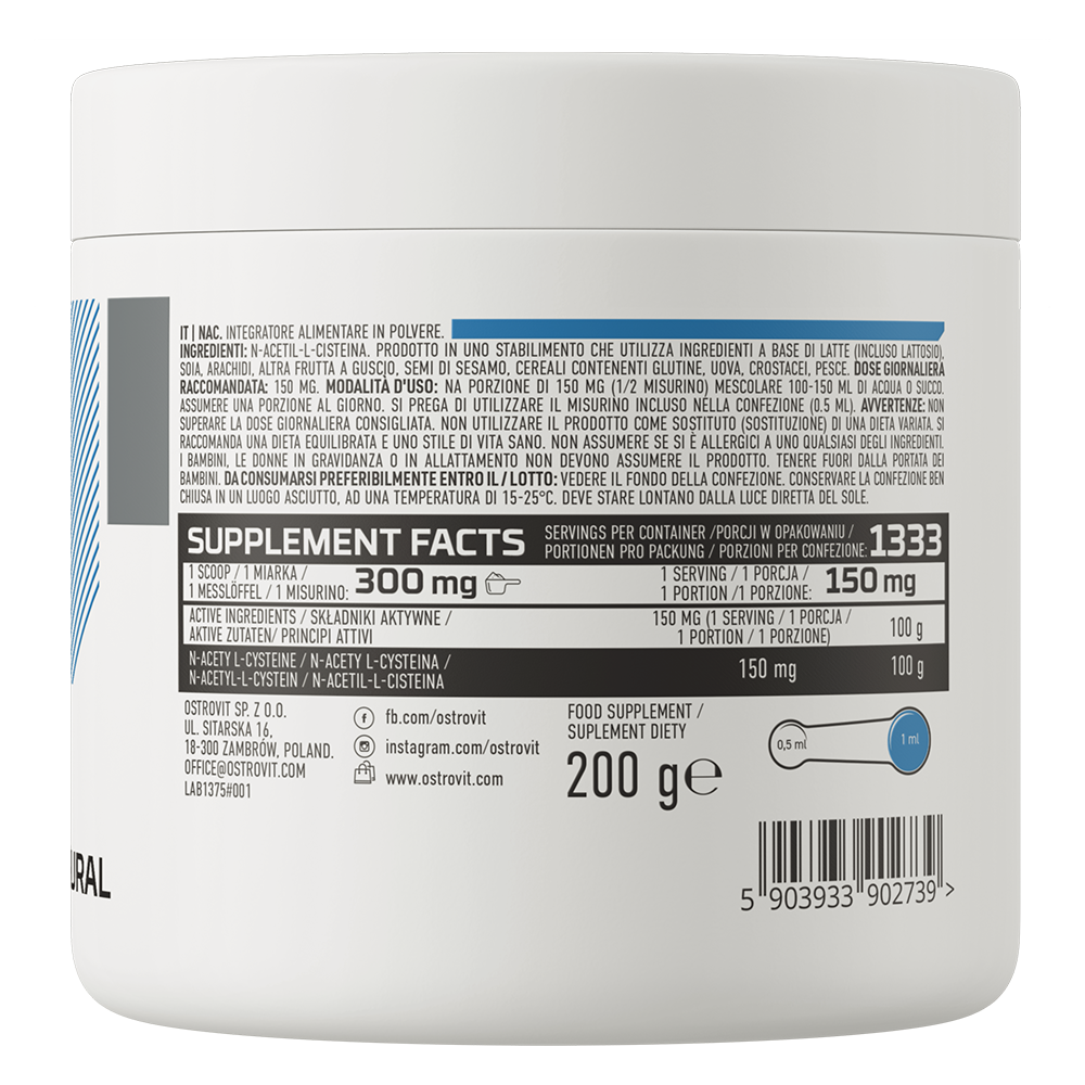 OstroVit L-Cysteine NAC 200g натуральний