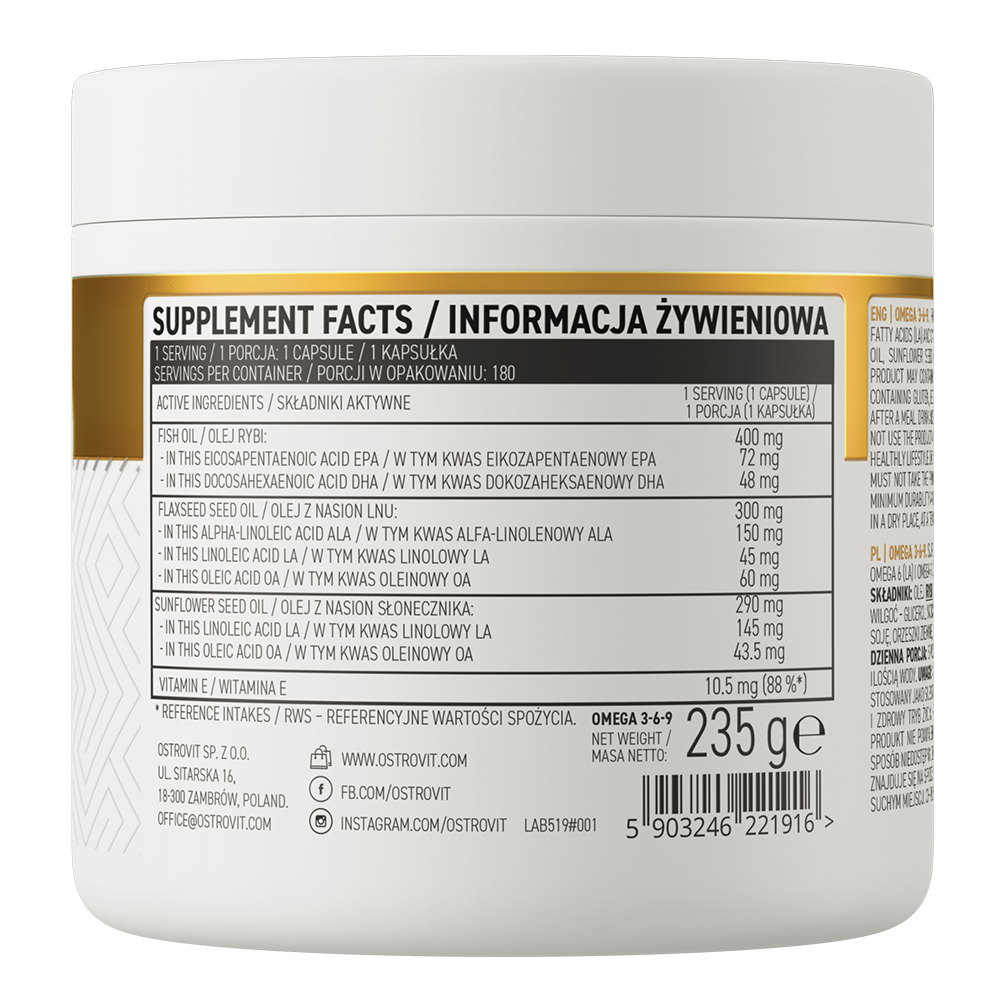 OstroVit Omega 3-6-9 180 caps