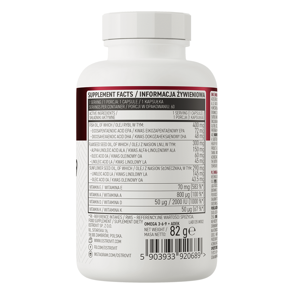 OstroVit Omega 3-6-9 + ADEK 60 caps