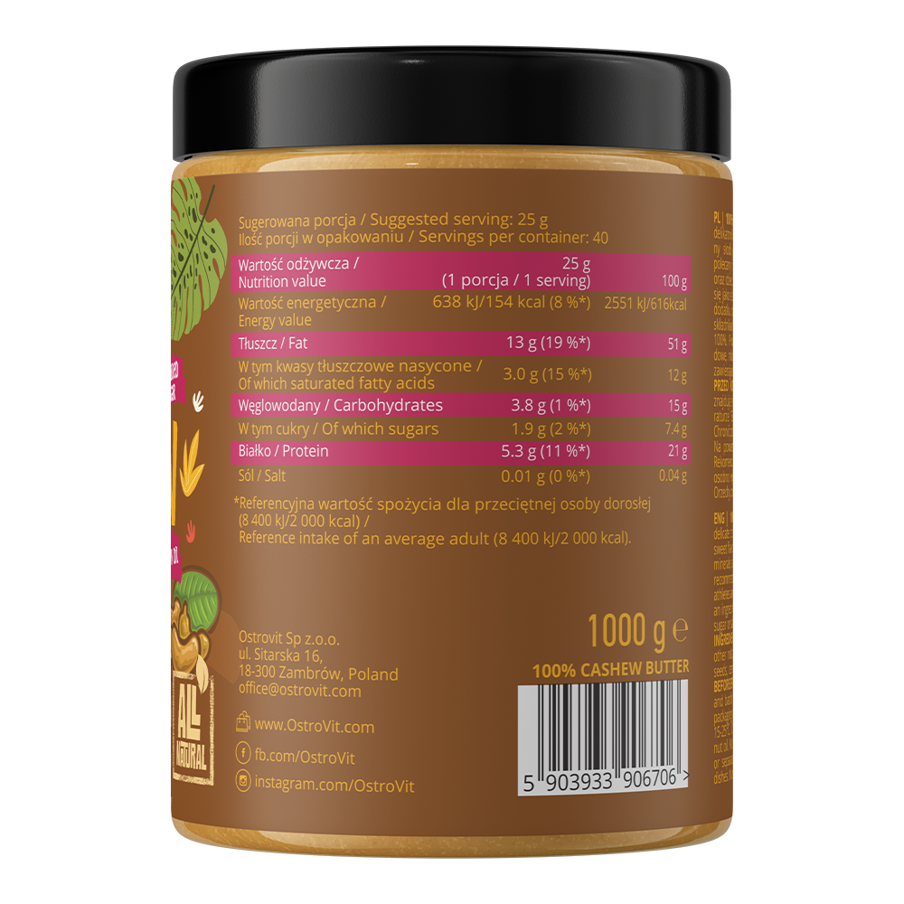 OstroVit Cashew Butter 100% 1000 g