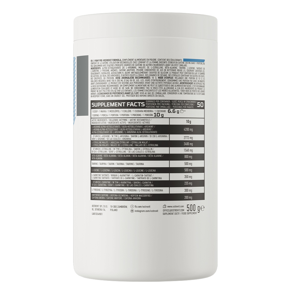 OstroVit PUMP Pre-Workout Formula 500 g
