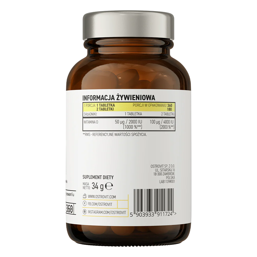 OstroVit Pharma Vitamin D3 2000 IU lozenges 360 tabs зелене яблуко