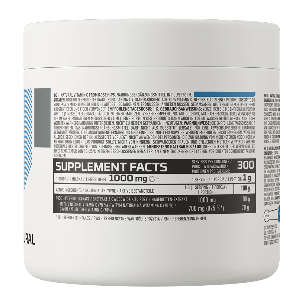 OstroVit Vitamin C Natural From Rose Hips 300 g натуральний