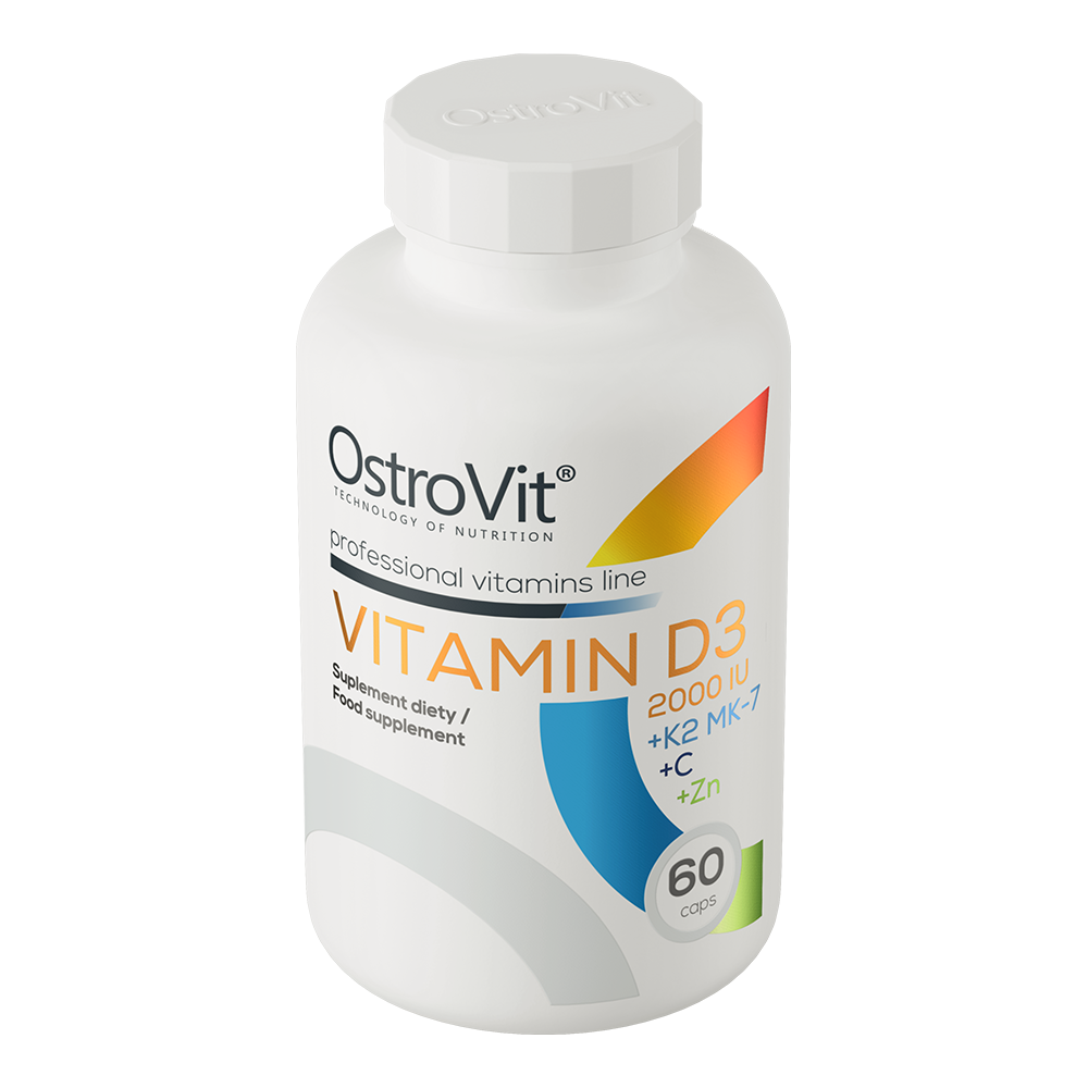 OstroVit Vitamin D3 2000 IU + K2 MK-7 + C + Zinc 60 caps