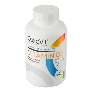 OstroVit Vitamin D3 2000 IU + K2 MK-7 + C + Zinc 60 caps