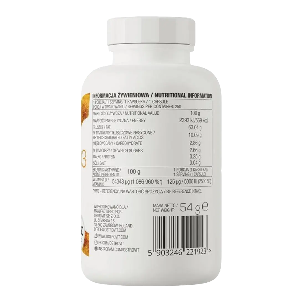 OstroVit Vitamin D3 5000 250 caps