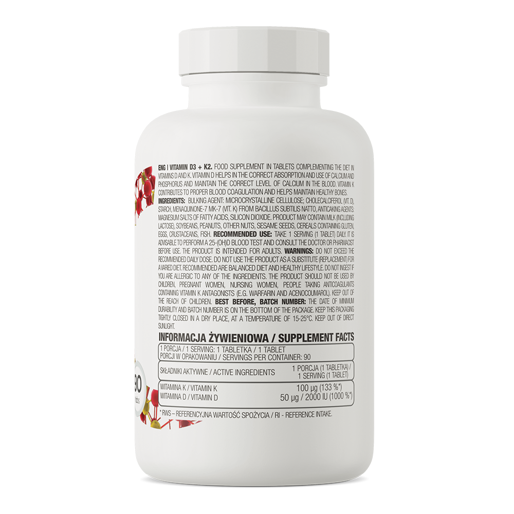 OstroVit Vitamin D3 + K2 90 tabs 